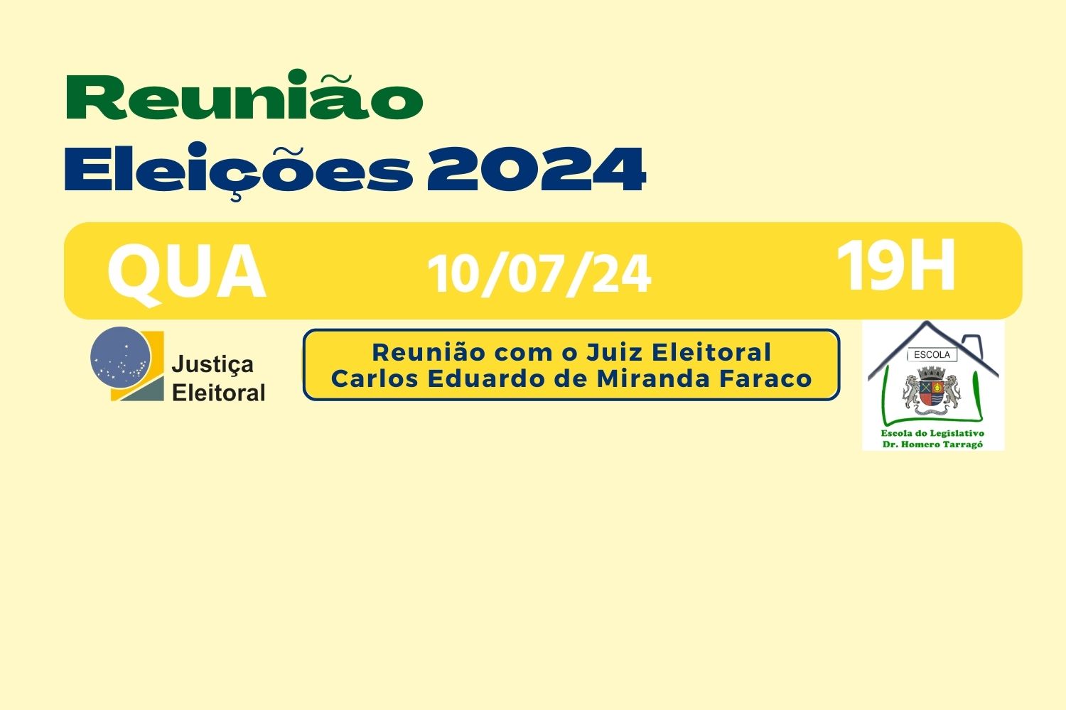 Reunião com Justiça Eleitoral acontece quarta-feira